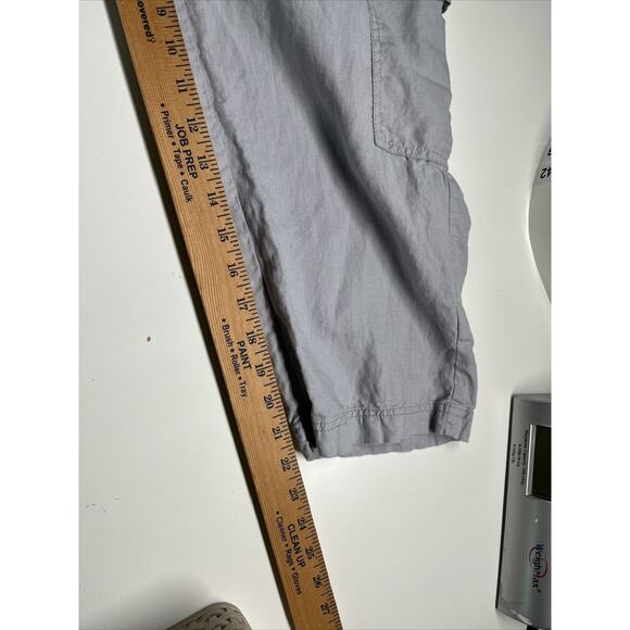 Eileen Fisher Pant 10 Medium Cargo Cropped Straight Zip Gray Lightweight 32 x 22 - Picture 15 of 16